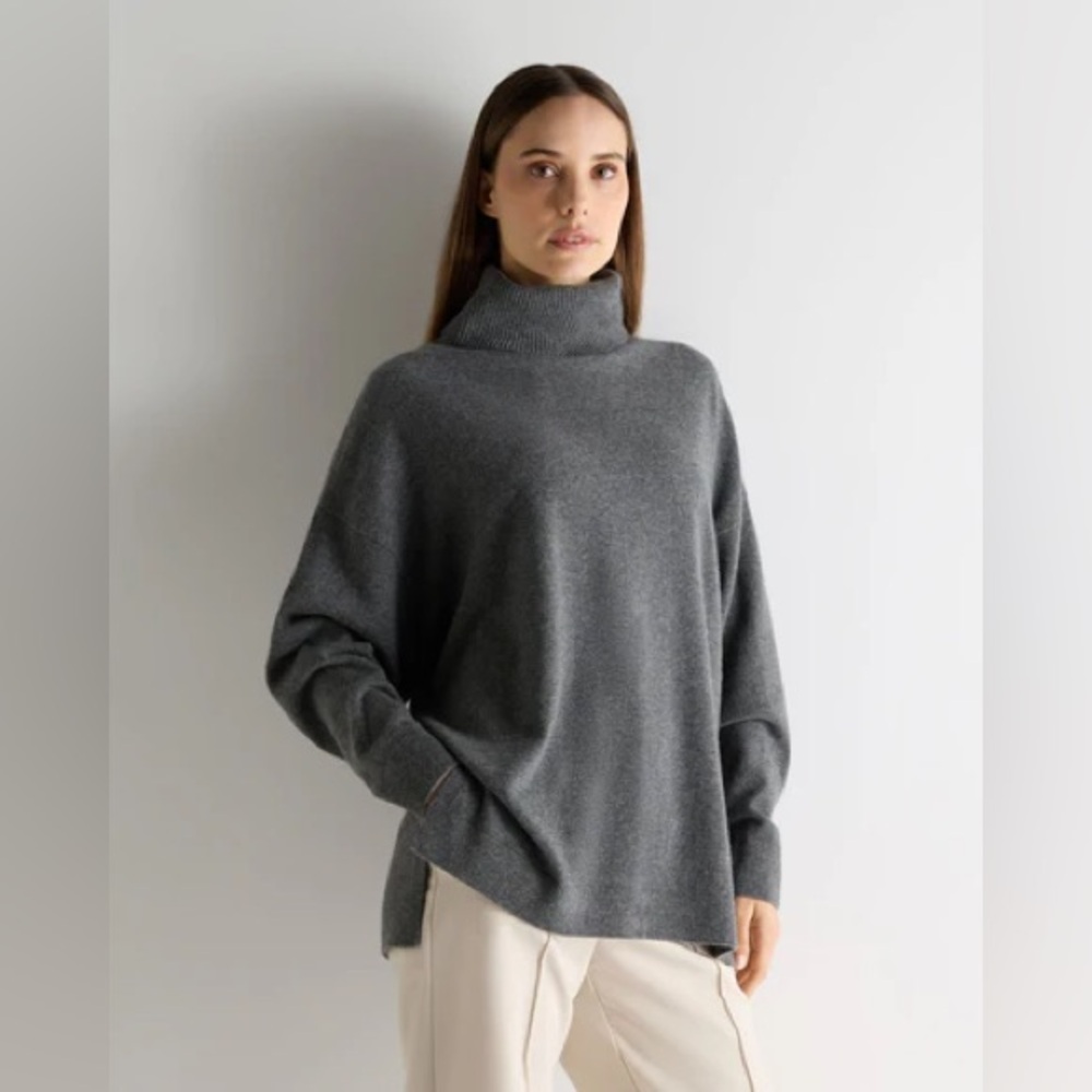 Babaton Gray Cashmere Turtleneck Sweater – XXS